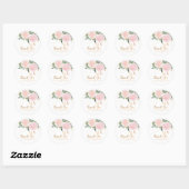 Waterverf Floral Pink Gold Baby shower Sticker (Vel)