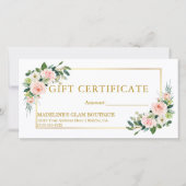 Waterverf Floral Pink Gold Cadeaubon (Voorkant)