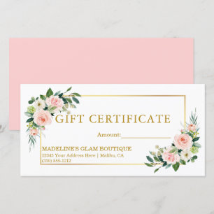Waterverf Floral Pink Gold Cadeaubon