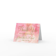 Waterverf Floral Pink Gold Hartelijk dank