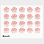 Waterverf Floral Pink Gold Hartelijk dank Ronde Sticker (Vel)
