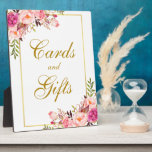 Waterverf Floral Pink Gold Wedding Cards Gifts Fotoplaat<br><div class="desc">Waterverf Floral Pink Gold Weddenschappen</div>