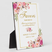 Waterverf Floral Pink Gold Wedding Fotoplaat (Zijkant)