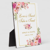 Waterverf Floral Pink Gold Wedding Tredes Fotoplaat (Zijkant)