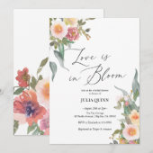 Waterverf Floral Pink Green Vrijgezellenfeest Kaart (Voorkant / Achterkant)