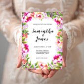 Waterverf Floral Pink Greenery Wedding Kaart