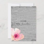 Waterverf Floral Pink Grey Rustic Vrijgezellenfees Kaart (Achterkant)
