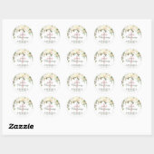 Waterverf Floral Pink Ivory Baptism Christening Ronde Sticker (Vel)