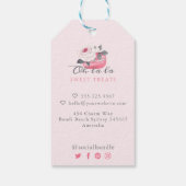 Waterverf Floral Pink Macaron Merci/Hartelijk dank Cadeaulabel (Achterkant)