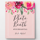 Waterverf Floral Pink Photo Booth Sign Plaque Fotoplaat (Voorkant)