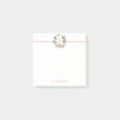 Waterverf Floral Pink Rose Monogram Post-it® Notes (Voorkant)