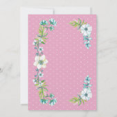 Waterverf Floral Pink Unicorn Baby shower Kaart (Achterkant)