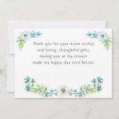 Waterverf Floral Pink Unicorn Hartelijk dank Bedankkaart (Achterkant)