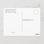 Waterverf Floral Pink Unicorn Hartelijk dank Briefkaart (Achterkant)