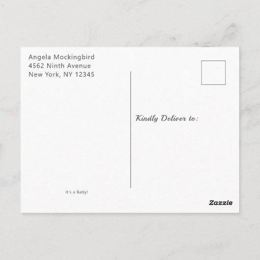 Waterverf Floral Pink Unicorn Hartelijk dank Briefkaart (Achterkant)