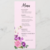 Waterverf Floral Pink Violet Bold Modern Menu (Voorkant)