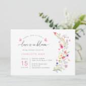 Waterverf Floral Pink Vrijgezellenfeest Kaart (Staand voorkant)