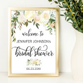 Waterverf Floral Pink Vrijgezellenfeest WELCOME SI Poster