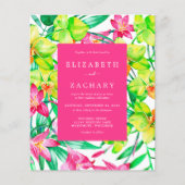 Waterverf Floral Pink Weddenschap (Voorkant)