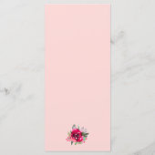 Waterverf Floral Pink Wedding Dinner Menu (Achterkant)