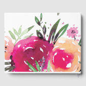 Waterverf Floral Pink Wedding Gastenboek (Achterkant)