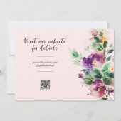 Waterverf Floral Pink Wedding Save The Date (Achterkant)