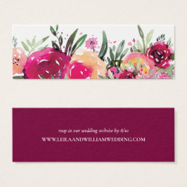 Waterverf Floral Pink Wedding Website RSVP Mini Visitekaartjes