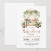 Waterverf Floral Plant Genderneutraal Baby shower Kaart (Voorkant / Achterkant)