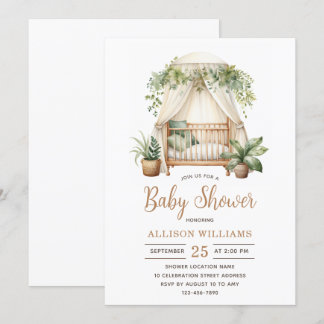 Waterverf Floral Plant Genderneutraal Baby shower Kaart