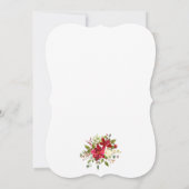 Waterverf Floral Poinsettia Gold Red Kaart (Achterkant)