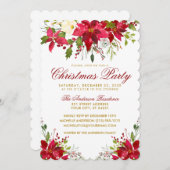 Waterverf Floral Poinsettia S. Kaart (Voorkant / Achterkant)