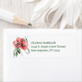 Waterverf Floral Poppy Etiket (Insitu)