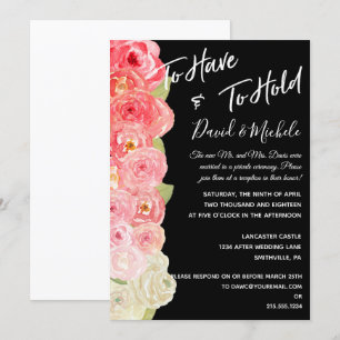 Waterverf Floral Post/After Wedding Invitation Kaart