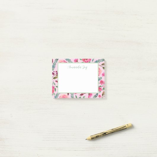Waterverf Floral Post-it® Notes (Op bureau)