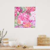 Waterverf Floral Poster Print (Keuken)