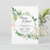 Waterverf Floral Postponed Wedding Update Card Kaart (Staand voorkant)