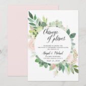 Waterverf Floral Postponed Wedding Update Card Kaart (Voorkant / Achterkant)