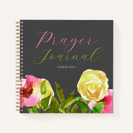 Waterverf Floral Prayer Journal Notitieboek (Voorkant)