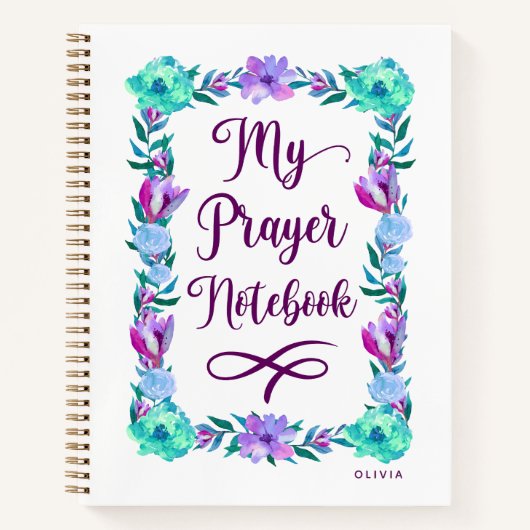 Waterverf Floral Prayer Notitieboek (Voorkant)
