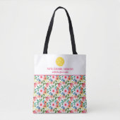 Waterverf Floral print aangepaste Pickleball Paddl Tote Bag (Voorkant)