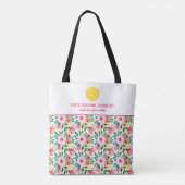 Waterverf Floral print aangepaste Pickleball Paddl Tote Bag (Achterkant)