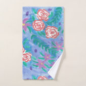Waterverf Floral Print Bad Handdoek (Handdoek)