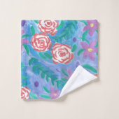 Waterverf Floral Print Bad Handdoek (Wasdoekje)
