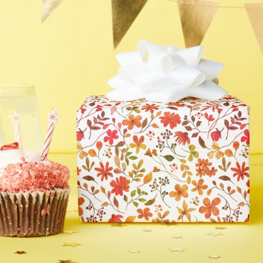 Waterverf Floral Print Cadeaupapier (Verjaardagsfeest)