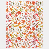 Waterverf Floral Print Fleece Deken (Voorkant)