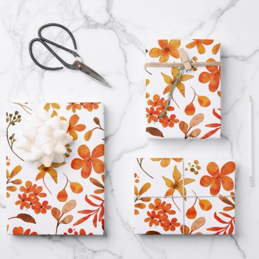 Waterverf Floral Print Inpakpapier Vel (Voorkant)