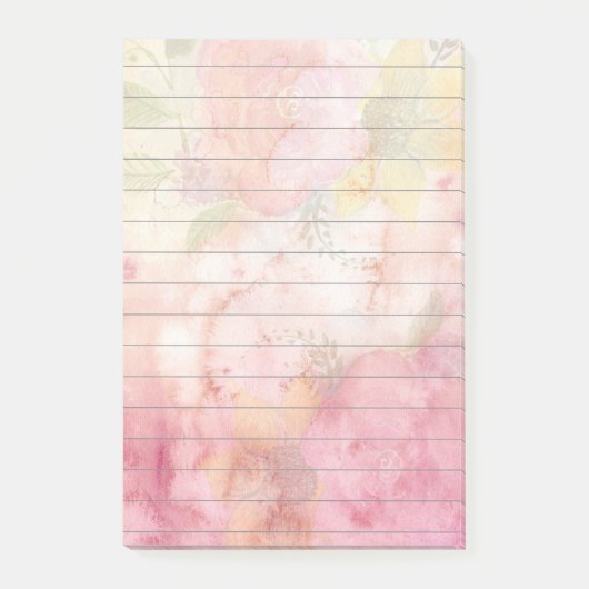 Waterverf Floral Print Lined Post-it® Notes (Voorkant)