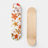 Waterverf Floral Print Persoonlijk Skateboard (Voorkant)
