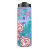 Waterverf Floral Print Tumbler Thermosbeker (Voorkant)