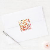 Waterverf Floral Print Vierkante Sticker (Envelop)